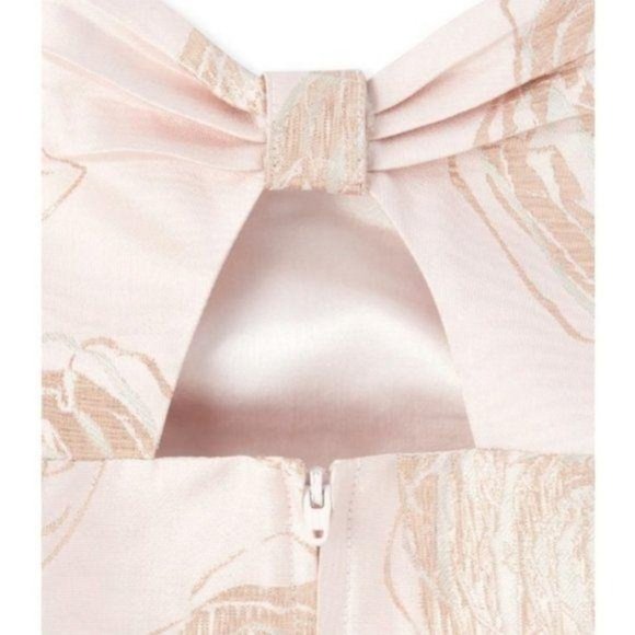 NWT Girls Foil Floral Jacquard Dress Fit Flare - Picture 5 of 7